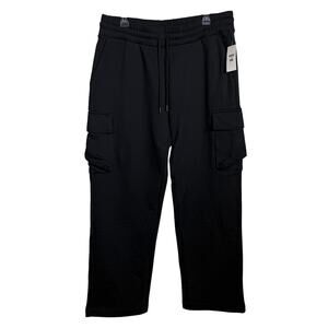 Mode of One Men's Regular-Fit Fleece Cargo Pants, Deep Black XL $70
